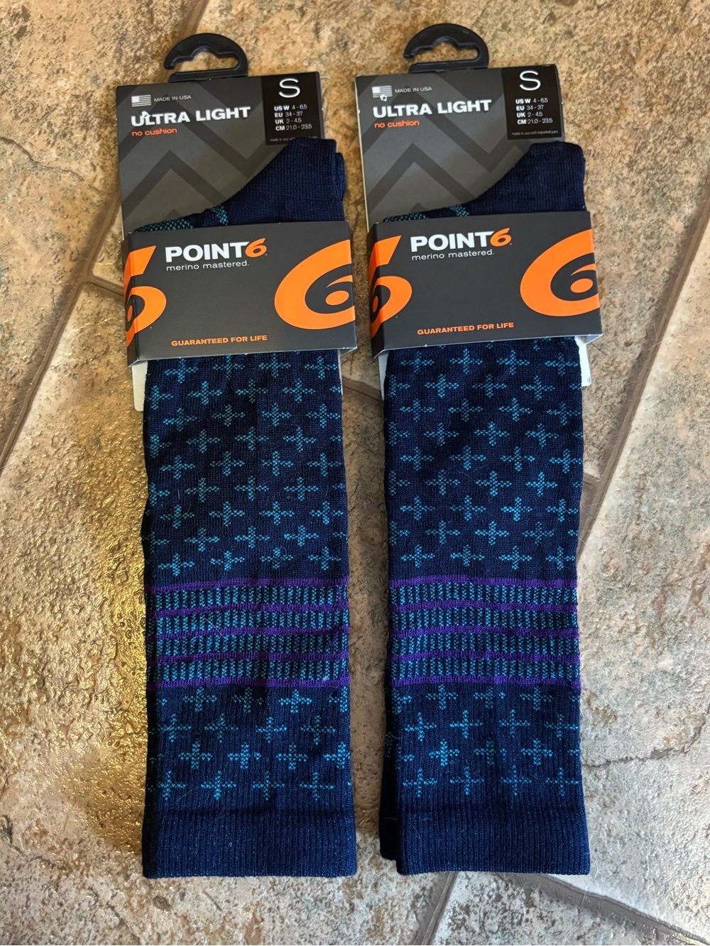 NWT *Bundle of 2 pairs* Point6 women’s Ultra Light merino wool socks sz S 4-6.5